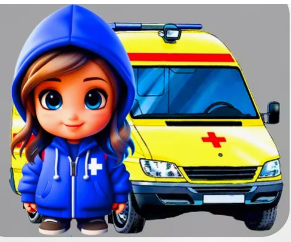 Create meme: emergency medical care for children, first aid for children, cartoon ambulance
