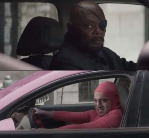 Create meme: nick fury, pink guy and nick fury, pink guy nick fury