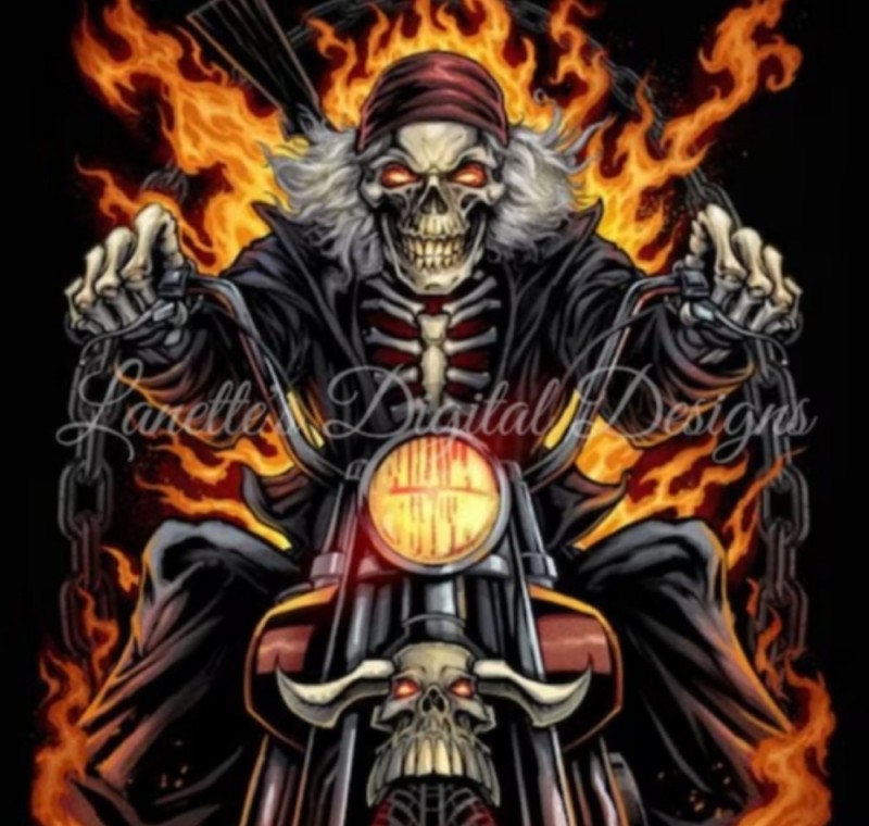 Создать мем: скелет байкер, скелет на байке, скелет на мотоцикле