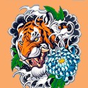 Создать мем: принт тигра, тигр в японском стиле, тигр татуировка