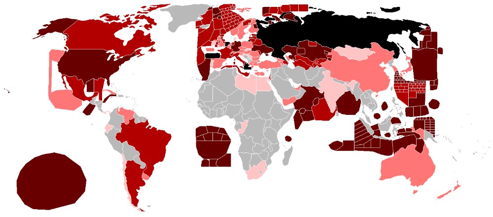 Create meme: map in the world, world map of countries, map of the spread of Islam in the world