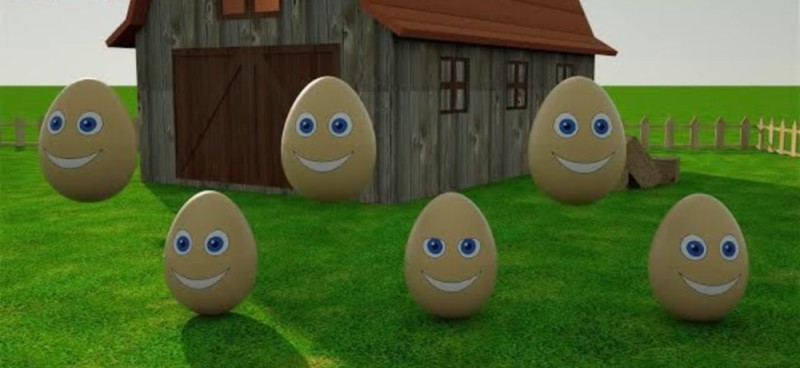 Создать мем: яйцо ферма, мультики для детей, яйца на ферме учим цвета