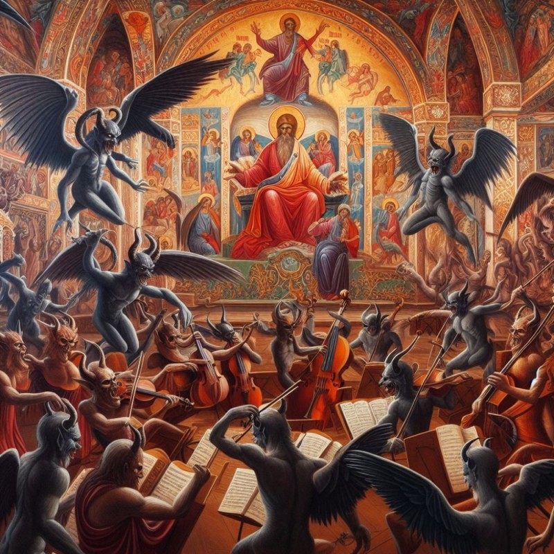 Create meme: Get away from me Satan, christian paintings, pictures 