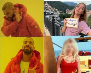 Create meme: girl, rapper Drake meme, Drake meme template