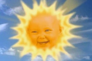Create meme: the sun, the sun in the Teletubbies, the sun from Teletubbies