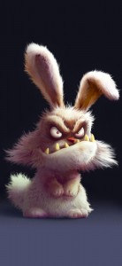 Создать мем: зайчик в гневе, злой кролик, злой зайка