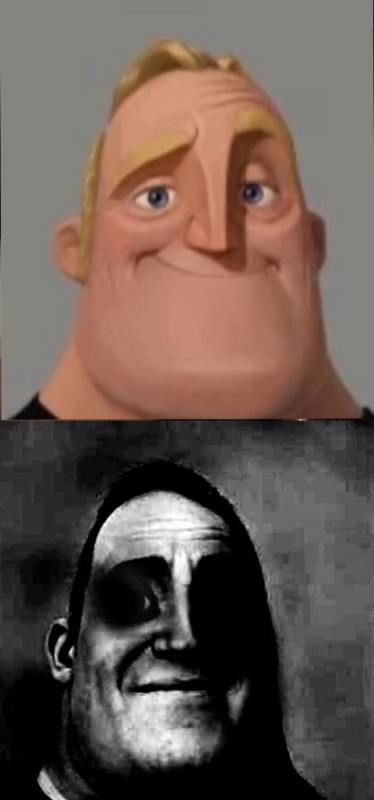 Create meme: Mr. exceptional creepy faces, the father of the superfamily, uncanny mr incredible