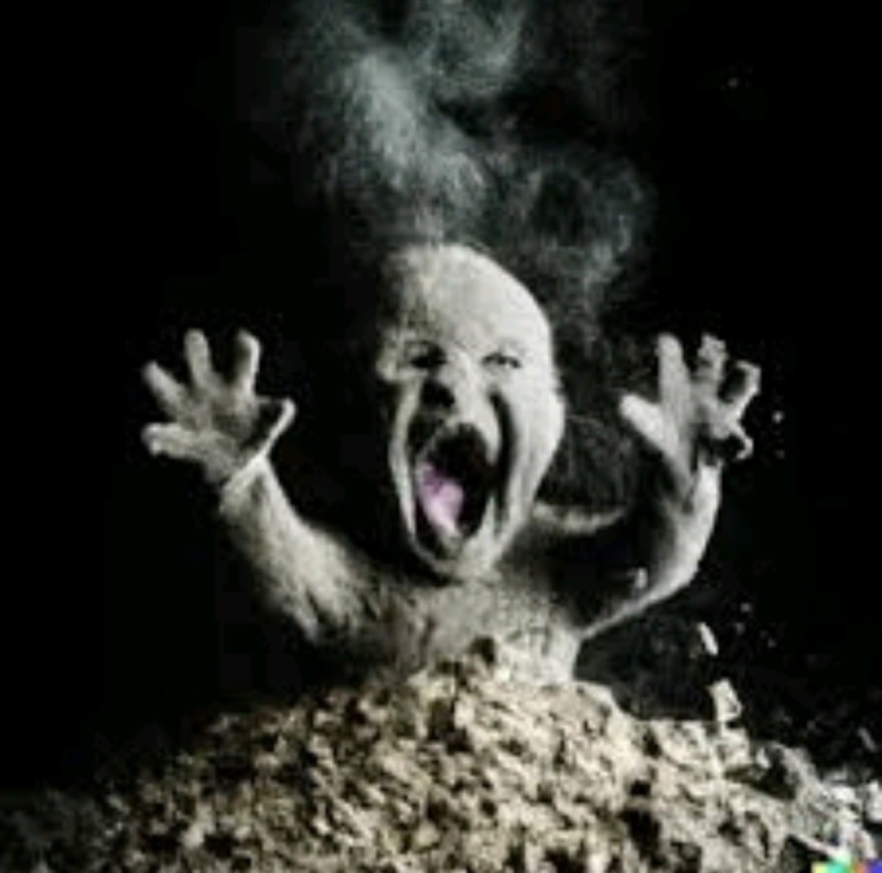 Create meme: nightmares , horror , screaming baby made of ash