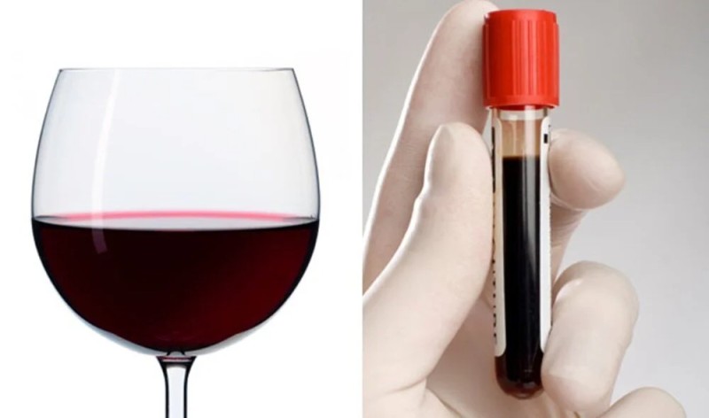 Create meme: red wine, the color of blood and wine, test tubes with blood