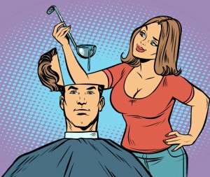 Create meme: hairdresser female, pop art