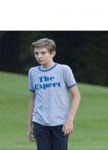 Создать мем: barron trump the expert, the expert meme, the expert мем оригинал