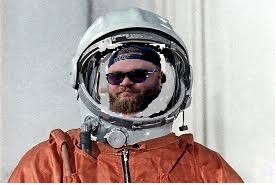 Create meme: Gagarin space, cosmonaut Yuri Gagarin , the first cosmonaut Yuri Gagarin
