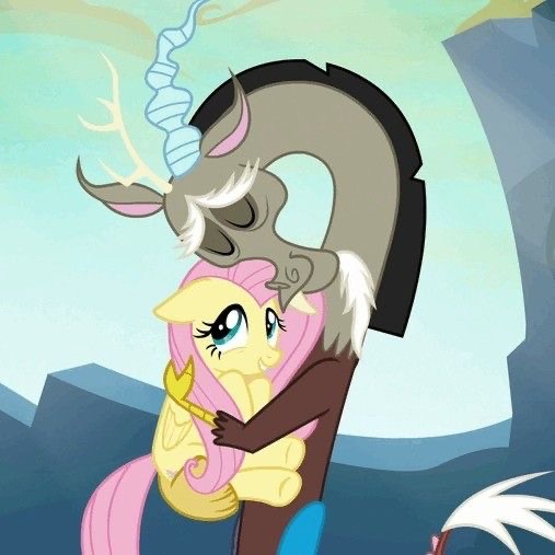 Create meme: fluttershy and discord has arrived , my little pony discord and Fluttershy, fluttershy 