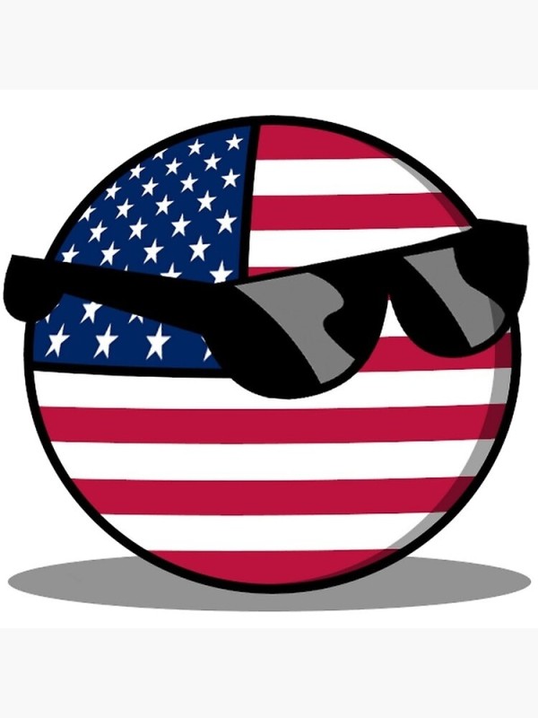 Create meme: usa countryballs glasses, countryballs America, usa countryballs