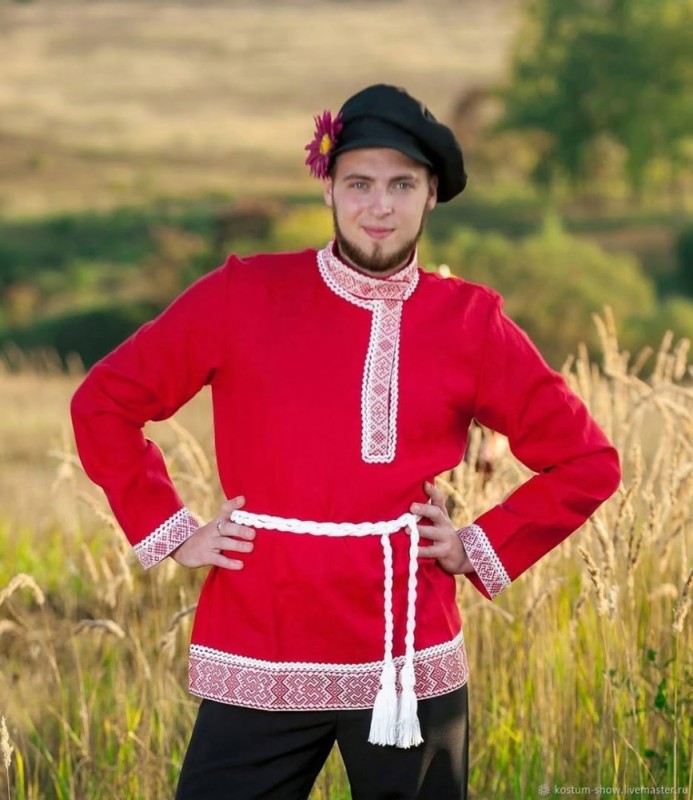 Создать мем: русская народная рубашка, народный костюм мужской, русский народный костюм мужчины