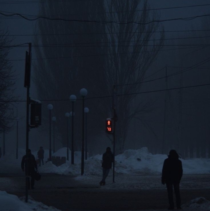 Create meme: darkness, winter fog, harsh winter