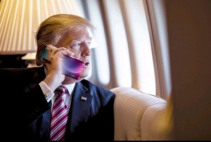 Create meme: trump is calling, trump with the phone, Donald trump a call