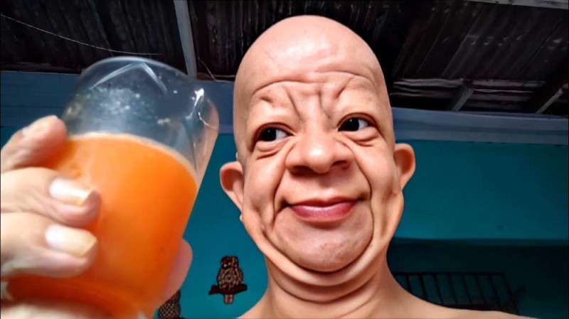 Create meme: funny bald man, A bald man drinks juice, bald man