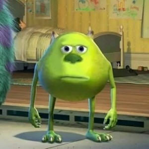 Create meme: Mike wazowski with 2 eyes, meme Mike wazowski face, Mike wazowski face