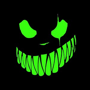 Create meme: the smile on black background, evil smile on black background, the evil smile on black background