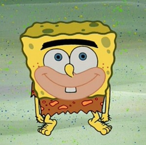 Create meme: spongebob Neanderthal, spongebob spongebob, primitive spongebob