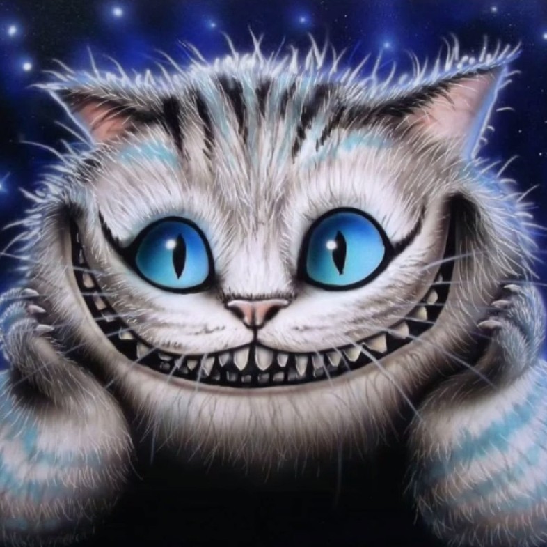 Создать мем: чеширский кот картина, чеширский кот из алисы, чеширский кот алиса в стране