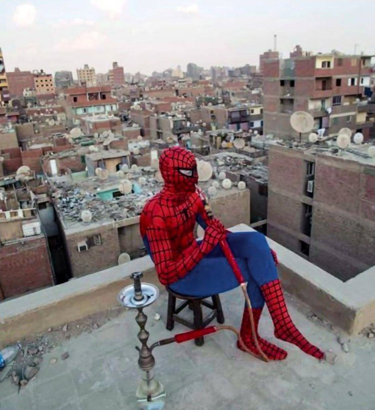 Create meme: the suit spider-man, people , feet 