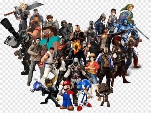 Создать мем: персонажи на белом фоне, много персонажей игр, персонажи компьютерных игр