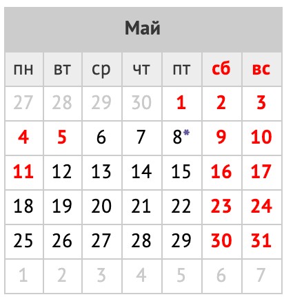 Create meme: calendar days, January calendar, calendar for may