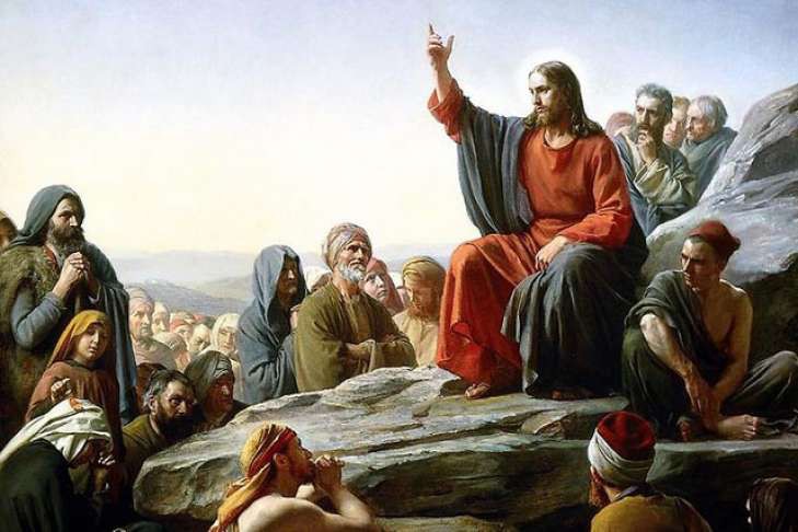 Создать мем: проповедь христа, нагорная проповедь иисуса, картина нагорная проповедь христа карл блох