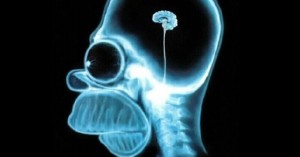 Create meme: the human brain, x-rays of the brain, brain Homer Simpson x-ray