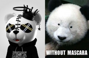 Создать мем: панда без кругов под глазами, панда без очков, китайская панда мем с лицом