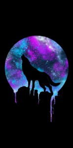 Создать мем: силуэт волка на фоне космоса, распечатки космос волки, волк на фоне космоса