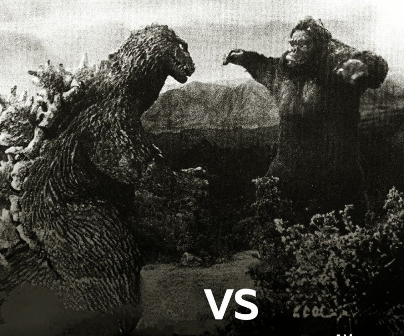 Create meme: Kong vs godzilla, King Kong vs godzilla, Godzilla King Kong
