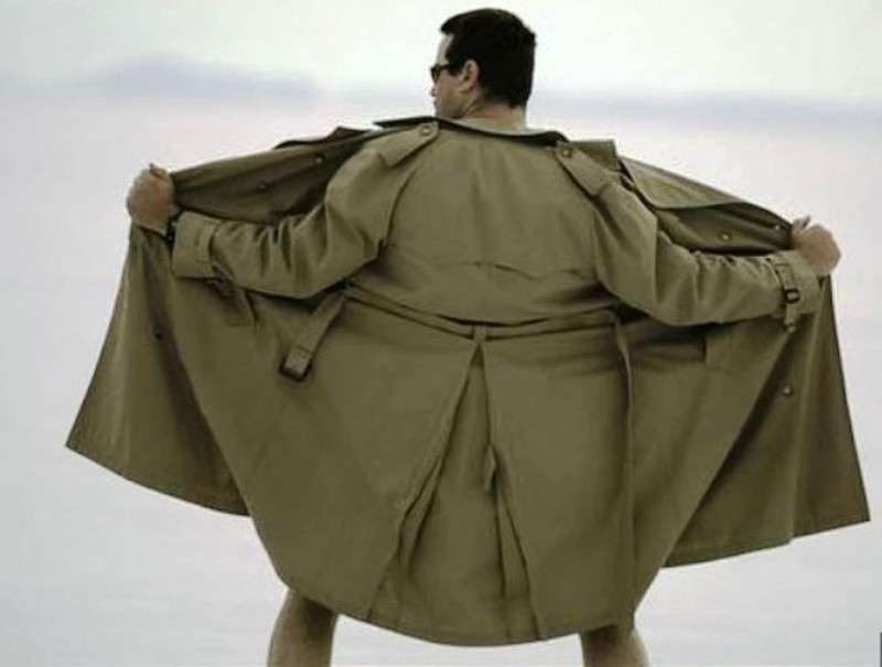Create meme: cloak , exhibitionism, a man in a raincoat