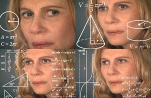 Создать мем: женщина вычисляет мем, confused math lady, лицо