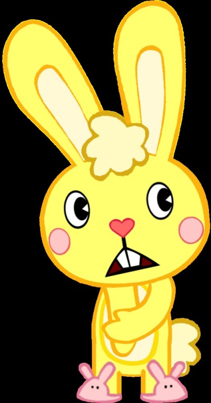 Create meme: happy tree friends , happy tree friends yellow rabbit, yellow hare happy tree friends