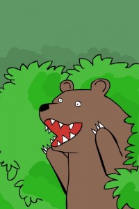 Create meme: bear meme, bear in the bushes, bear out of the bushes