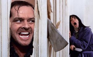 Create meme: the shining Jack, lights meme axe, the shining Jack Nicholson with an axe