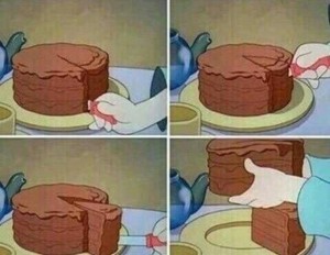 Создать мем: eat, funny meme, a cake