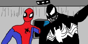 Create meme: spiderman, venom, deadpool
