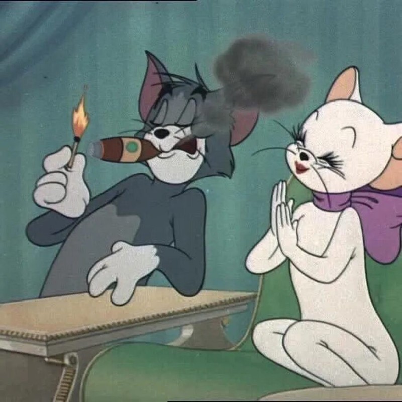 Create meme: Tom from Tom and Jerry, Tom and Jerry , Tom and Jerry with a cigarette