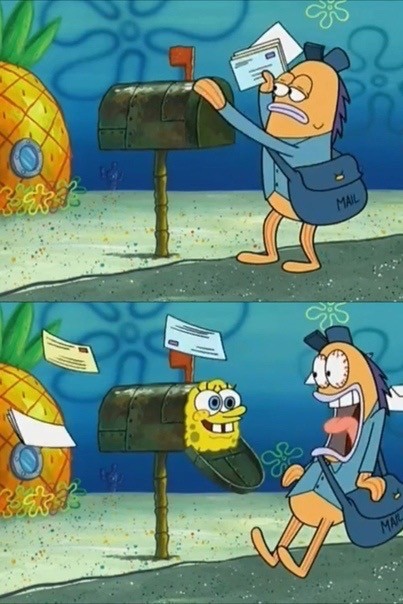 Create meme: spongebob meme , spongebob the postman, sponge Bob square 
