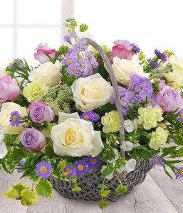 Create meme: floral arrangements, basket with flowers, flower basket