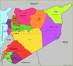 Создать мем: сирия, карта сирии на русском языке с городами, карта сирии на русском