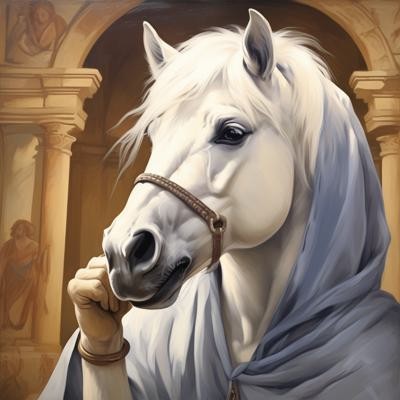 Создать мем: арабская лошадь, картина конь, картина лошади