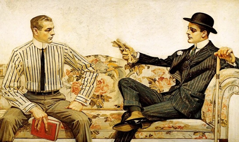 Create meme: illustration, the dream of every Russian intellectual, by J. C. leyendecker
