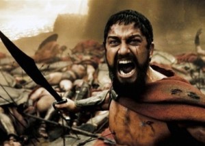 Create meme: this is Sparta, king Leonidas the 300 Spartans, Gerard Butler 300 Spartans