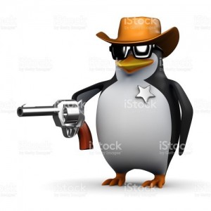 Create meme: penguin, penguin cowboy, 3D penguin fun