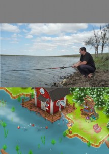Создать мем: русская рыбалка, красивое озеро, фидер рыбалка